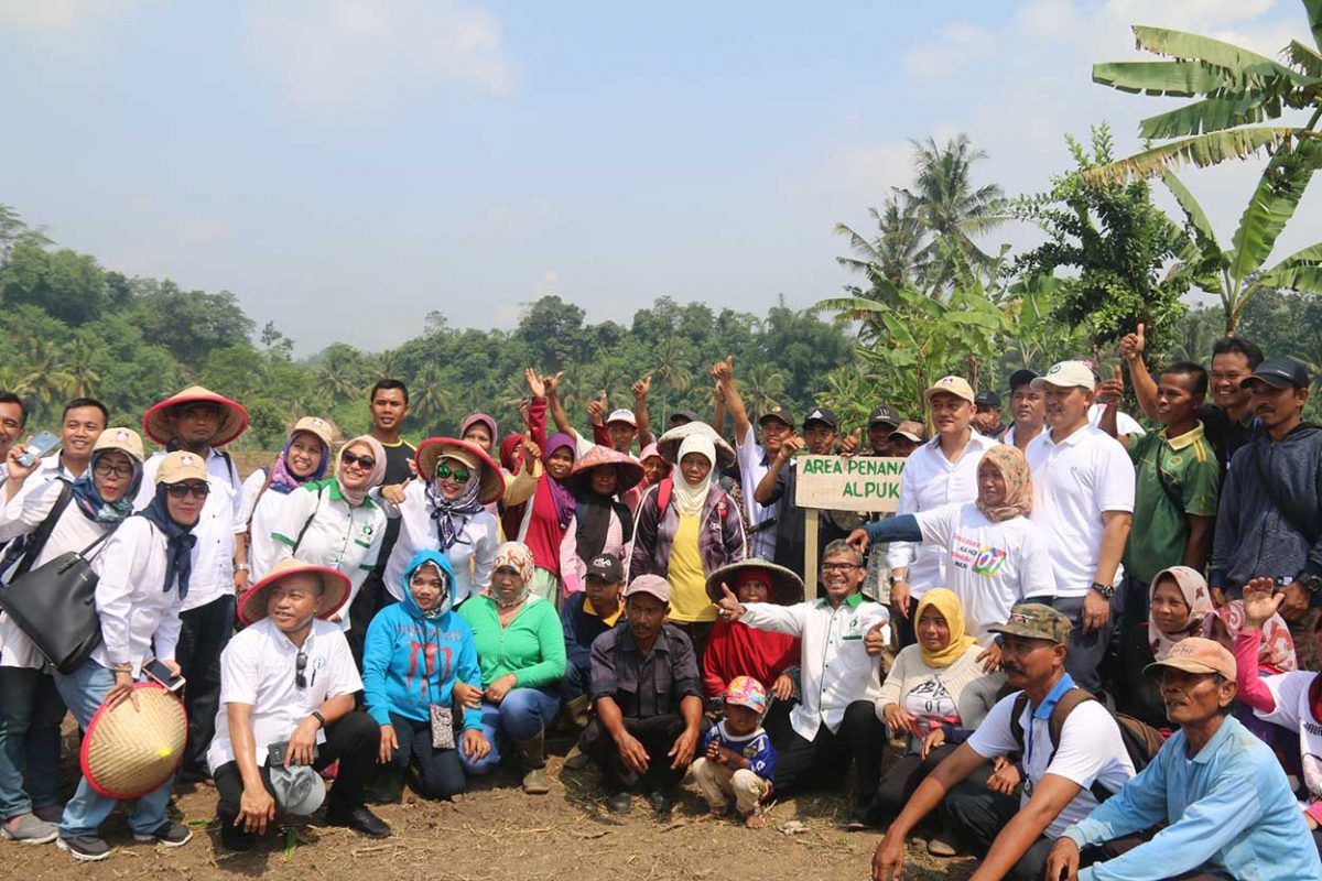 YIIM and PTPN VIII representatives handing over 500 premium avocado seedlings for Citarum watershed greening