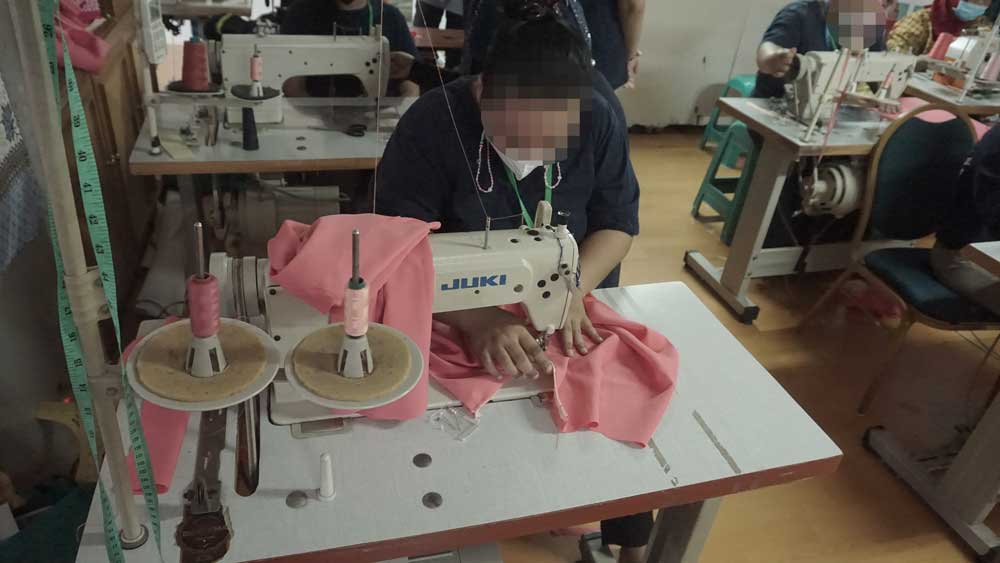 Sewing entrepreneurship training at Pondok Bambu Detention Centre