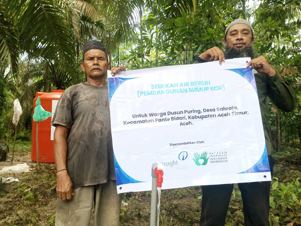 Clean-water borewell installed for families in Dusun Puring, East Aceh