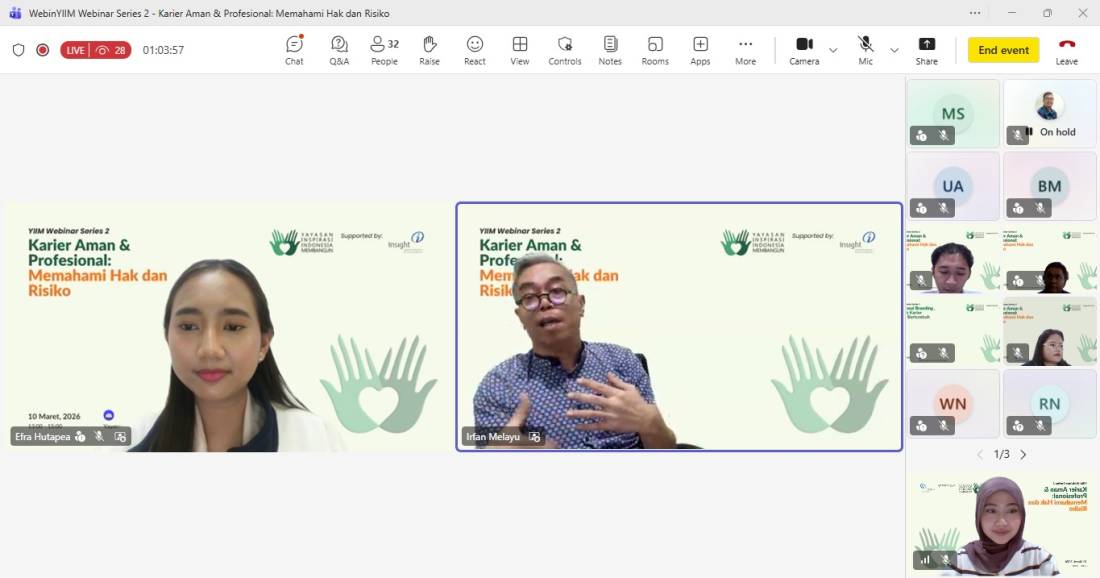 Participants attend YIIM Webinar Series 2 on workplace rights and legal risks